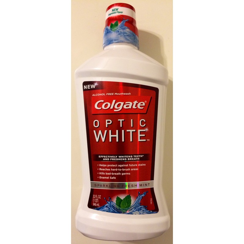 Colgate Optic White Mouthwash 32 Ounce (Value Pack of 4)