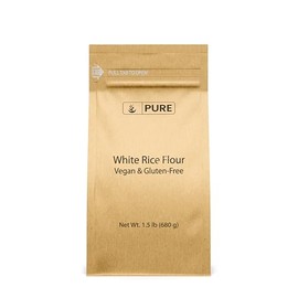 Pure Original Ingredients White Rice Flour (1.5 lb) Unbleached & Untreated, Flour Alternative, Vegan.