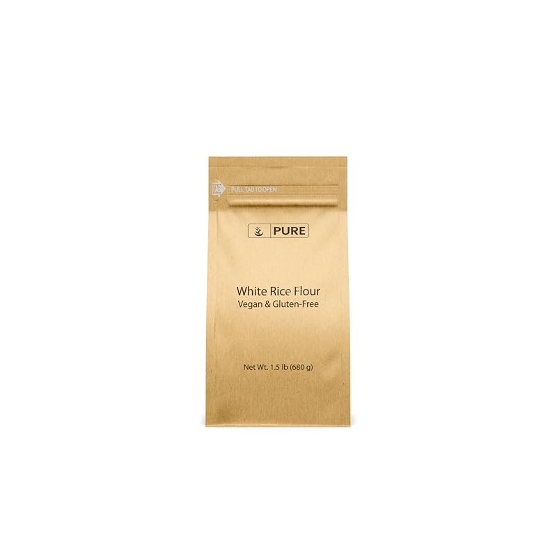 Pure Original Ingredients White Rice Flour (1.5 lb) Unbleached &