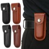 Jingelmall Pocket Knife Sheath Black Genuine Leather Belt Case Universal