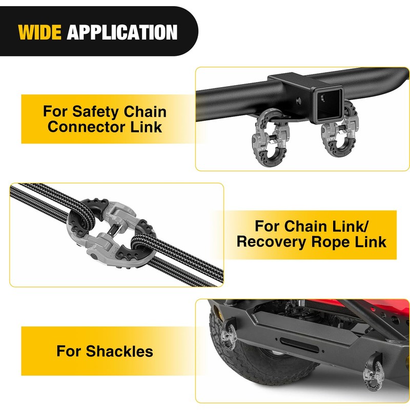 Nilight Safety Chain Connector Link, 1/2In Tow Hitch Hammerlock Coupling