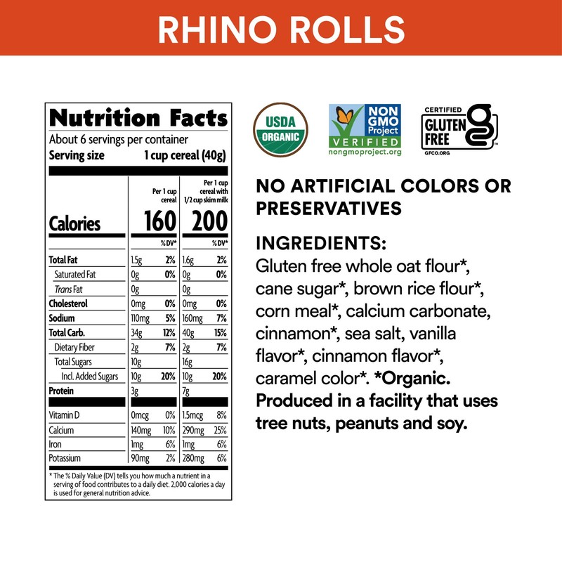EnviroKidz Organic Rhino Rolls Cereal, 9.5 oz (Pack of 1),