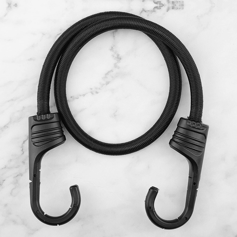 ZHOUBIN 24 Inch Black Bungee Cords with Hooks Heavy Duty,