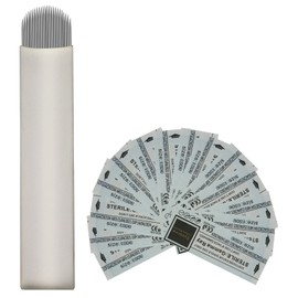 Guapa 20pcs Disposable White Microblading Needles 24 U Shape 0.15mm Nano Blades Permanent Makeup Supplies Manual Eyebrow Shading Blades for Tattoo Manual Pen (20pcs)