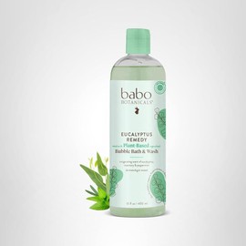 BABO 식물성 유칼립투스 레미디 2-in-1 버블 배스 앤 워시 - 활력을 불어넣는 유칼립투스, 로즈마리 & 페퍼민트 모든 연령대용 EWG 검증 [Bottle] BABO Plant-Based Eucalyptus Remedy 2-in-1 Bubble Bath & Wash - Invigorating Eucalyptus, Rosemary & Peppermint for All Ages EWG Verified [Bottle]