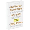 Half Letter 3-Hole Punched Blank Paper, 200 Sheets, 120 GSM,