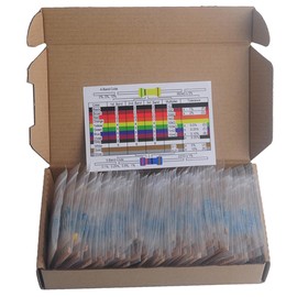 DIYmalls 1460pcs/set 1/4W Metal Film Resistor Assortment Kit 1% Precision 1ohm-1Mohm 73 Values