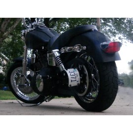 Beetelo Harley Dyna Super Glide Rod FXDC FXR FX Rolled License plate relocator bracket