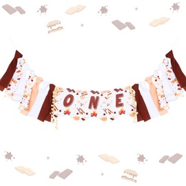 S’Mores Birthday Party Decorations S’Mores One Highchair Banner S’Mores 1st Happy Birthday Banner Decoration for Camping Campfire Camper Birthday Party Supplies Smore Themed Birthday Party