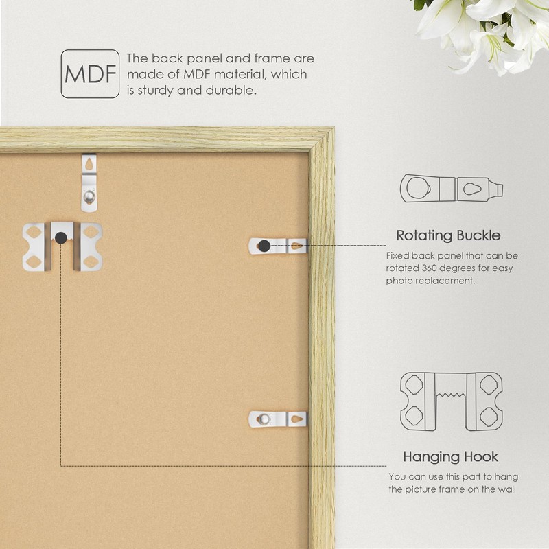 Fisnish 11x17 Picture Frame, Classic Poster Frame for Horizontal or