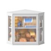 BMOSU Corner Bread Box for Kitchen Countertop Double Layer Bamboo