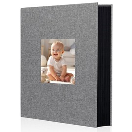 Artmag 4x6 300 Photos Linen Album Large Capacity Fabric Album for Family Wedding Anniversary Holds 300 Horizontal Photos (300 Pockets, Grey)