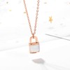 MENDOZZA Lock Necklace Women's Necklace Mother of Pearl Stainless Steel