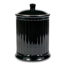 Omniware Simsbury XL Canister, 120oz Stoneware Kitchen Storage Jar with Lid - Large Airtight Container for Baking Essentials, Rustic Ceramic Canister for Coffee, Sugar, or Snacks (Black)