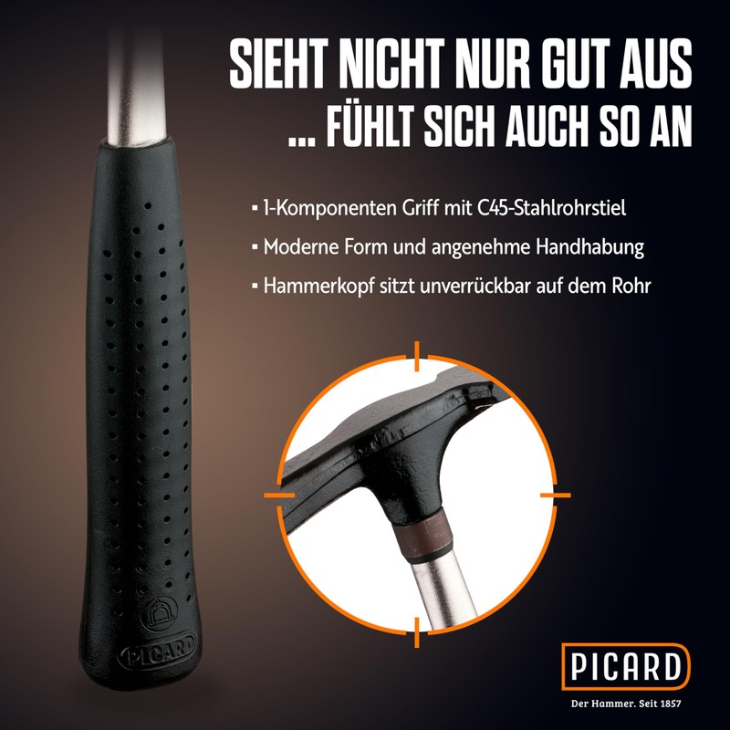 Picard 0027700 600 g Berlin Pattern Masons Hammer - Black/Silver