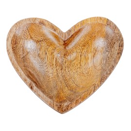 levandeo Wooden Heart Plate 14 x 12 cm Mango Wood Decorative Plate Wooden Bowl Heart Shape Natural Table Decoration Home Decoration