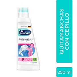Dr. Beckmann, Quitamanchas con Cepillo, Prelavado contra Manchas, Elimina Manchas de Grasa y Comida, Suciedad de Puños y Cuello, Sin Cloro, Ropa Blanca y de Color, Calidad Alemana, 250 ml