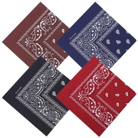 Mochabao 100% Cotton 27" x 27" Large Bandanas for Men & Women, Multi-Purpose Bandana Headbands, Square Head Scarf, Colour Combo 3