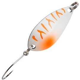 Fishing Tackle Max FTM Spoon Salza UV Indicator 3.2 g - White/Orange/Black Trout Blinker