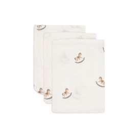 Jollein Waschlappe Baby - Nostalgic Ride - 3er Pack - 15x20cm - 100% Baumwolle - Waschhandschuh Baby - OEKO-TEX Zertifiziert