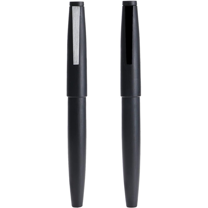 Jinhao 80 - Pluma estilográfica de fibra de carbono cepillada,