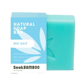 Seek Bamboo | Sea Salt Soap Bar – Mineral-Rich Cleanser with Sea Silt & Seaweed Extracts | SLS-Free, Paraben-Free, Eco-Friendly – 5 oz Bar