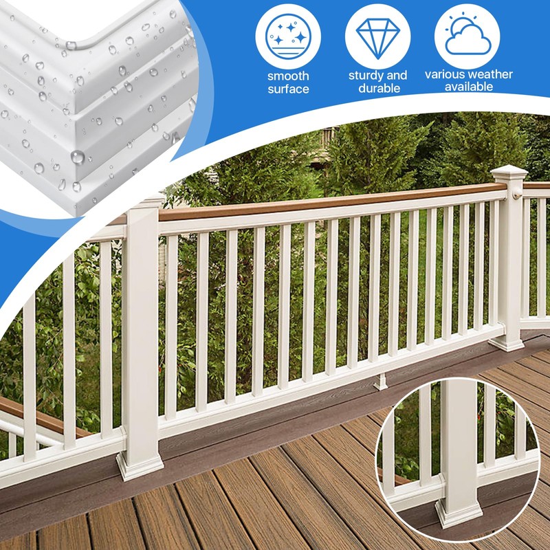 Aemygo 12 Pcs Vinyl Post Skirt, 4x4 Inch White Column