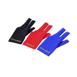 Comidox 3Pcs Man Woman Elastic Lycra Left Hand 3 Fingers Billiard Cue Glove for Shooters Carom Pool Snooker Cue Sport Red&Blue&Black