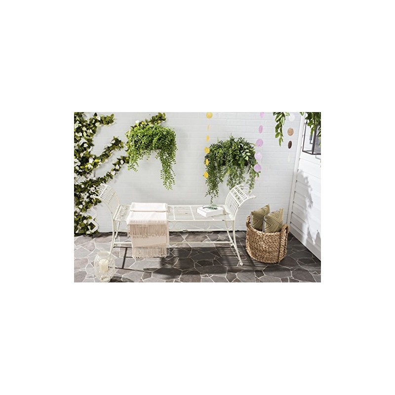 Safavieh Outdoor Collection Hadley Antique White Bench