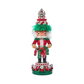 Kurt Adler 15-Inch Hollywood Nutcrackers™ Red, White and Green Candy Tower Hat Nutcracker