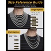 Flat Black Chain Necklace, 3mm Miami Curb Chain For Men