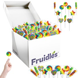 Assorted Mini Rainbow Swirl Lollipops and Rings,Assorted Flavors, Great for Birthday Parties, Events, and Goody Bag Fillers, Party Favors, Individually Wrapped Sucker (100-Pack)