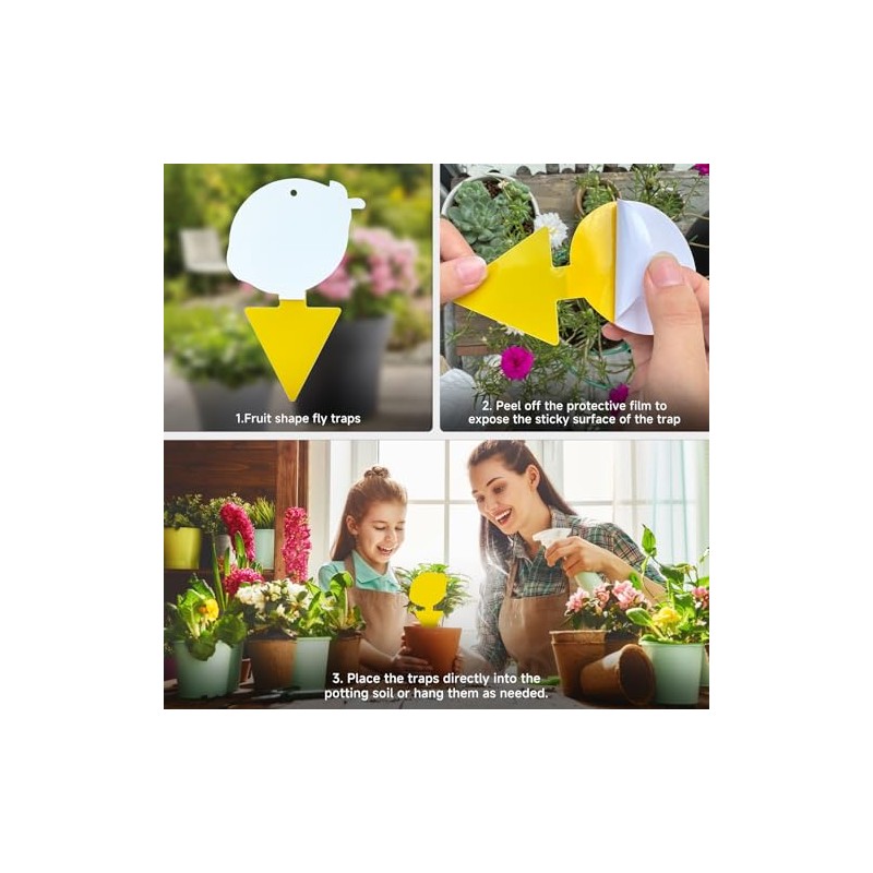 40 Pack Yellow Sticky Traps for Fruit Flies and Gnats