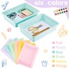 Taiyin 12 Pcs Plastic Flat Storage Tray Classroom Paper Bins