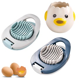 Cretosou Pack of 3 Egg Openers, Stainless Steel Egg Separator, Egg Separator, Egg Cutting Tool, Multifunctional Egg Cutter, Egg Divider, Potato Cutter, Egg Separator, Funny Kitchen Appliances and
