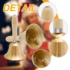 Vkinman 2Pcs Solid Brass Hand Call Bells with Wooden Handle