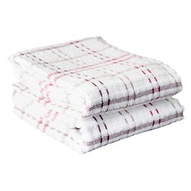 Ritz 13161 Royale Collection Check Kitchen Towel Set, 2-Piece, Mocha