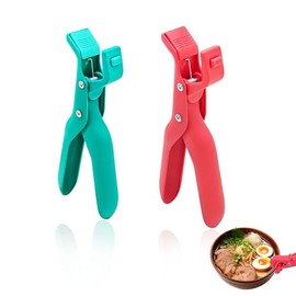 Pinza para placa caliente con almohadillas antideslizantes de silicona, soporte para placa de microondas resistente y clip para tazón antiquemaduras p