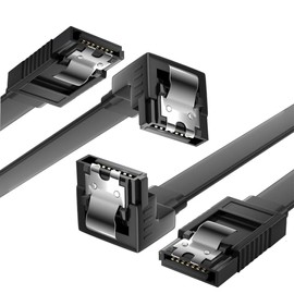 qintxgrtysen SATA Cable III, 2 Pack SATA Cable III 6Gbps Straight HDD SDD Data Cable with Locking Latch 20 Inch Compatible for SATA HDD