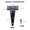 4pcs T Gate Door Hinges, 3inch Black Garden Gate Shed