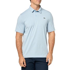 Lacoste Mens Sport Regular Fit UV Protect Golf Polo Shirt, Blue/Grey Chine, X-Large