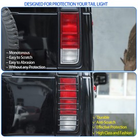 Tail Light Cover Guard Fit for 2003-2009 Hummer H2, ABS Tail Brake Light Lamp Covers, Tail Light Lamp Cover Guard Trim Frame Bezels Decoration, 2PCS (Bright Black)