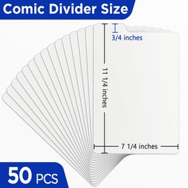 Comic Book Dividers with Tabs – 50 Pack, Archival Thick Cardboard Dividers for Comic Book Storage Boxes
