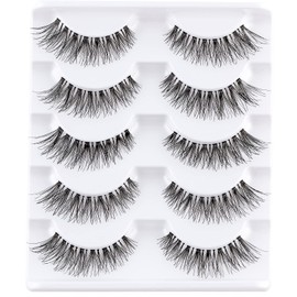 3D False Eyelashes, Natural Eyelashes, Pure Handmade Natural Look, Fluffy Artificial Eyelashes, Multipack Strip Lashes (HS17-7)