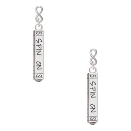 Delight Jewelry Silvertone Spin On Bar Silvertone Infinity Post Earrings