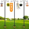 SINLEY Double Shepherds Hook for Outdoor with 5 Prong Base