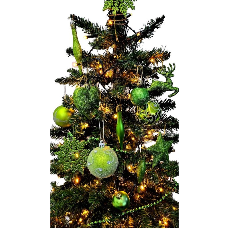 Pack of 6-8cm 3D Glitter Star Baubles Christmas Tree Decorations