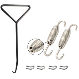 Motorcycle Exhaust Spring Puller Tool Kit,35mm to 60mm Stainless Steel Installer Hook Tool Replacement for Motorbike, Scooter, ATV, Dirt Bike (A,Silver,2pcs)