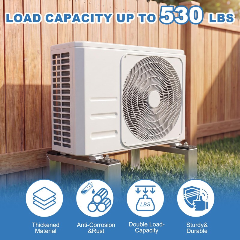 Mini Split Ground Stand for 9000-24000 BTU Ductless 4''h Minisplit