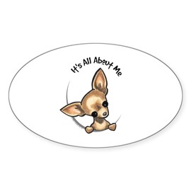 CafePress Tan Chihuahua IAAM Oval Car Bumper Sticker